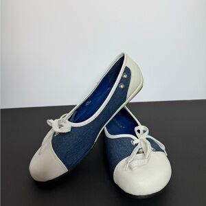 Navy and White Women's Flats